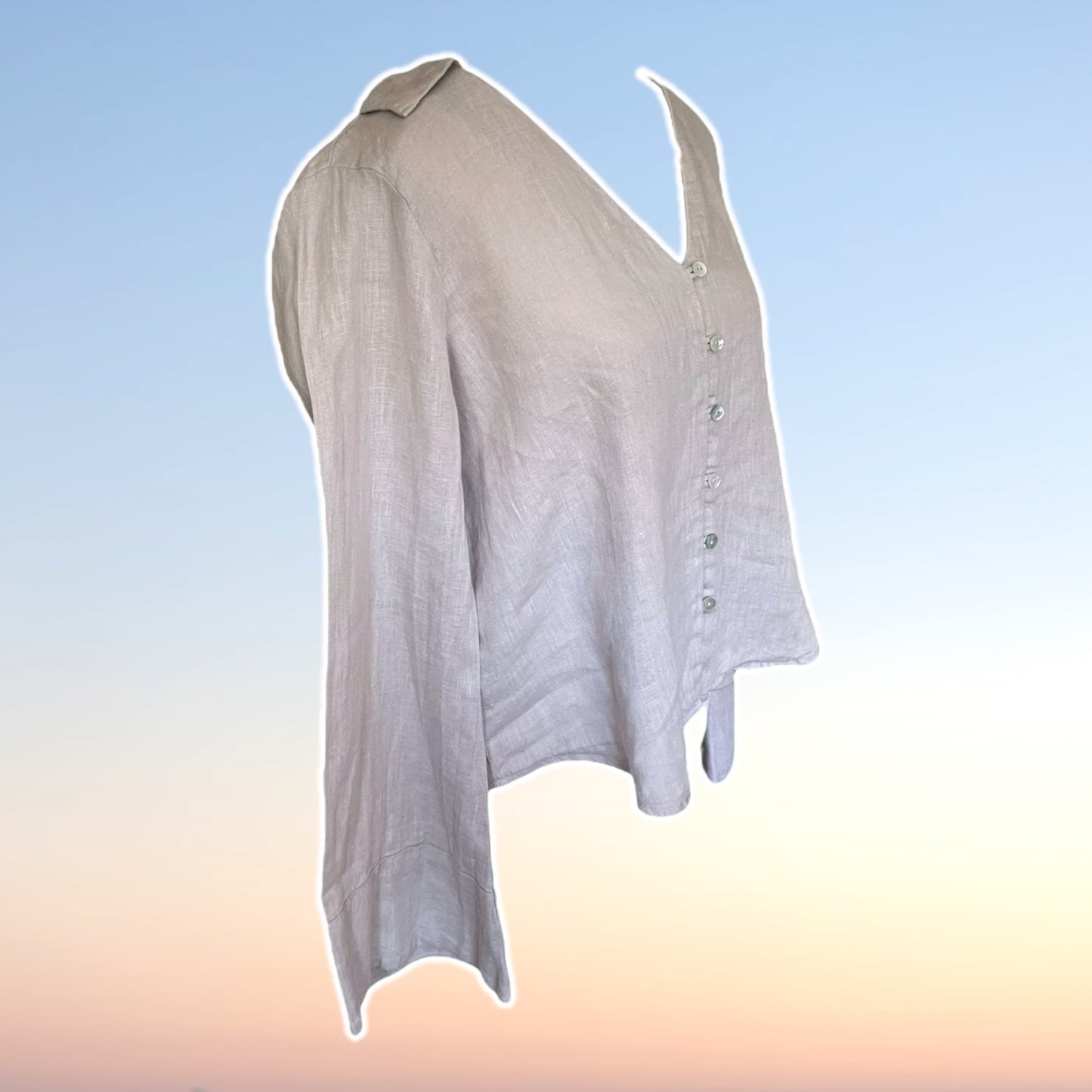 Zara 100% Beige Linen Blouse - Size S