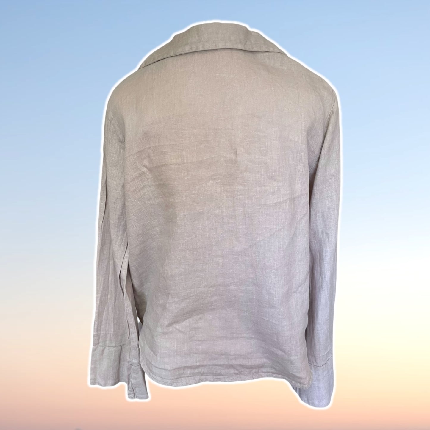 Zara 100% Beige Linen Blouse - Size S