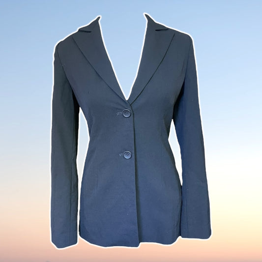 Black Italian 100% Pure Wool Blazer - Size S